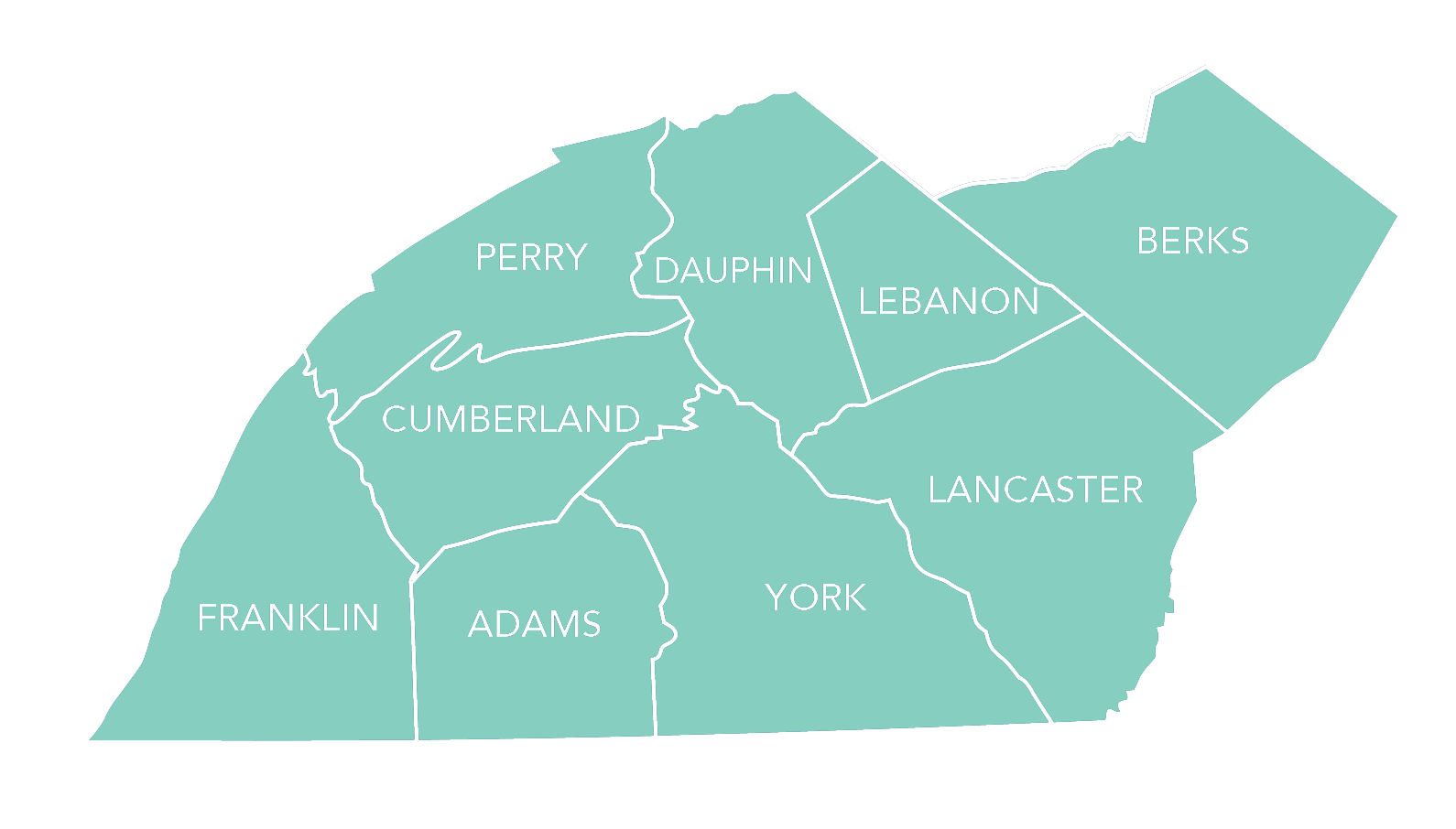 PA Commute service map with counties