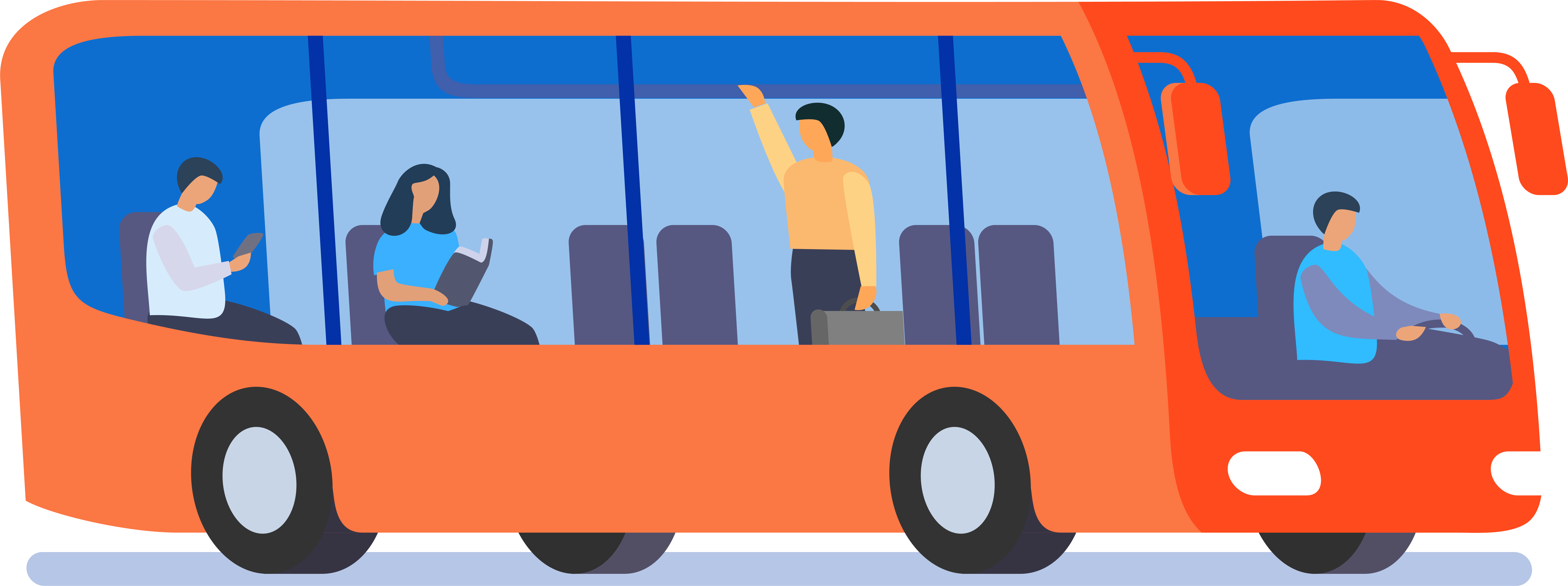 Illustration image of passengers on bus
