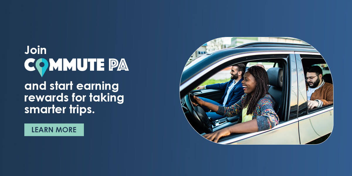 Join Commute PA and start earning rewards for taking smarter trips.